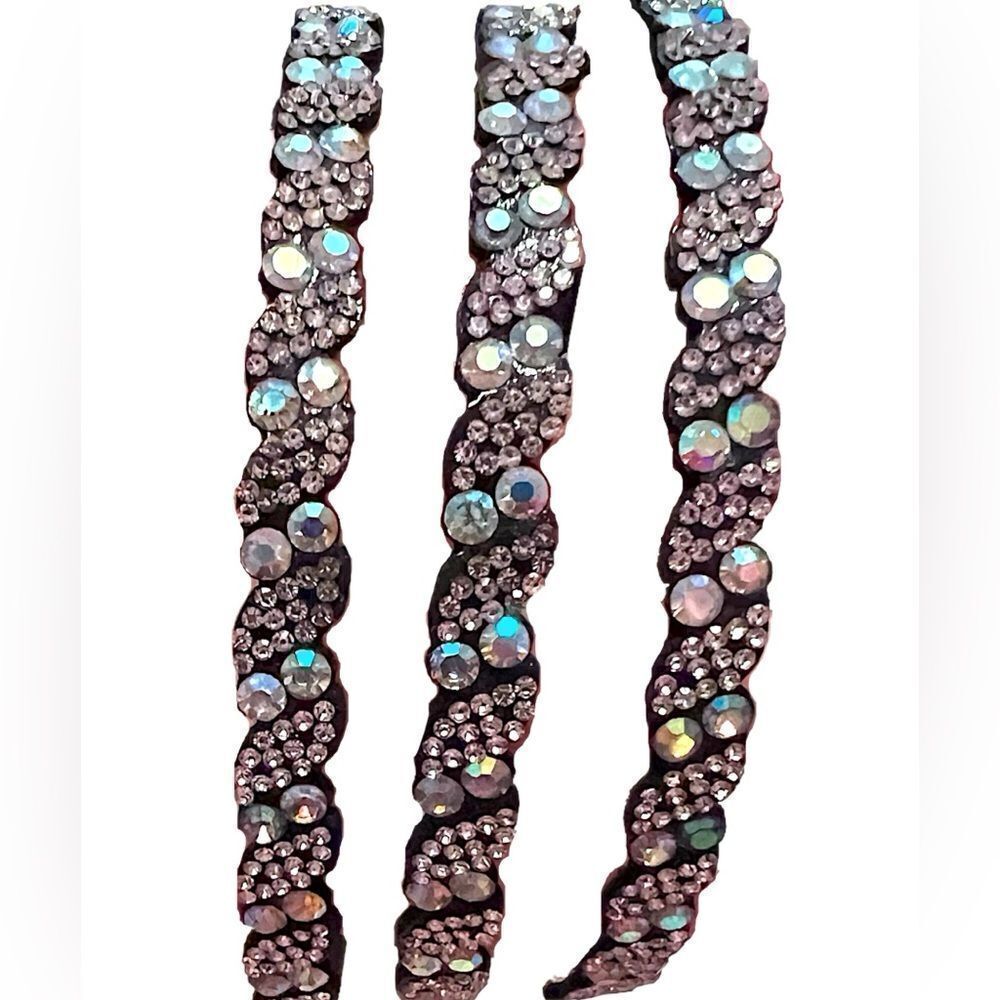 Set Of 3 Sparkling Aurora Borealis Rhinestone Headband NWT - Picture 3 of 3